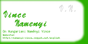 vince namenyi business card