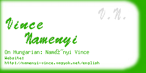 vince namenyi business card